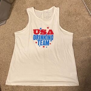 Torrid White USA Drinking Team Tank Top